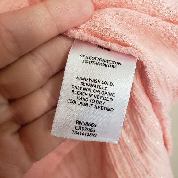 Treasure and Bond short sleeve button up metallic thread shirt M - Picture 3 of 4